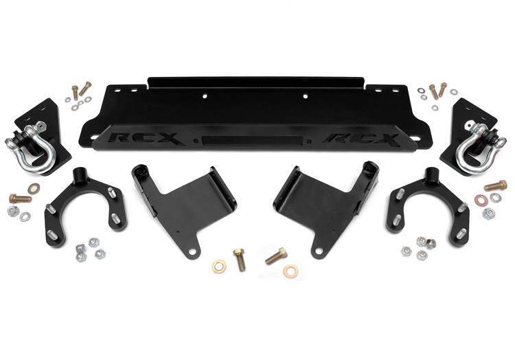 RC1173 płyta pod wyciągarkę z szeklami winch plate d-ring Jeep Wrangler JK 2